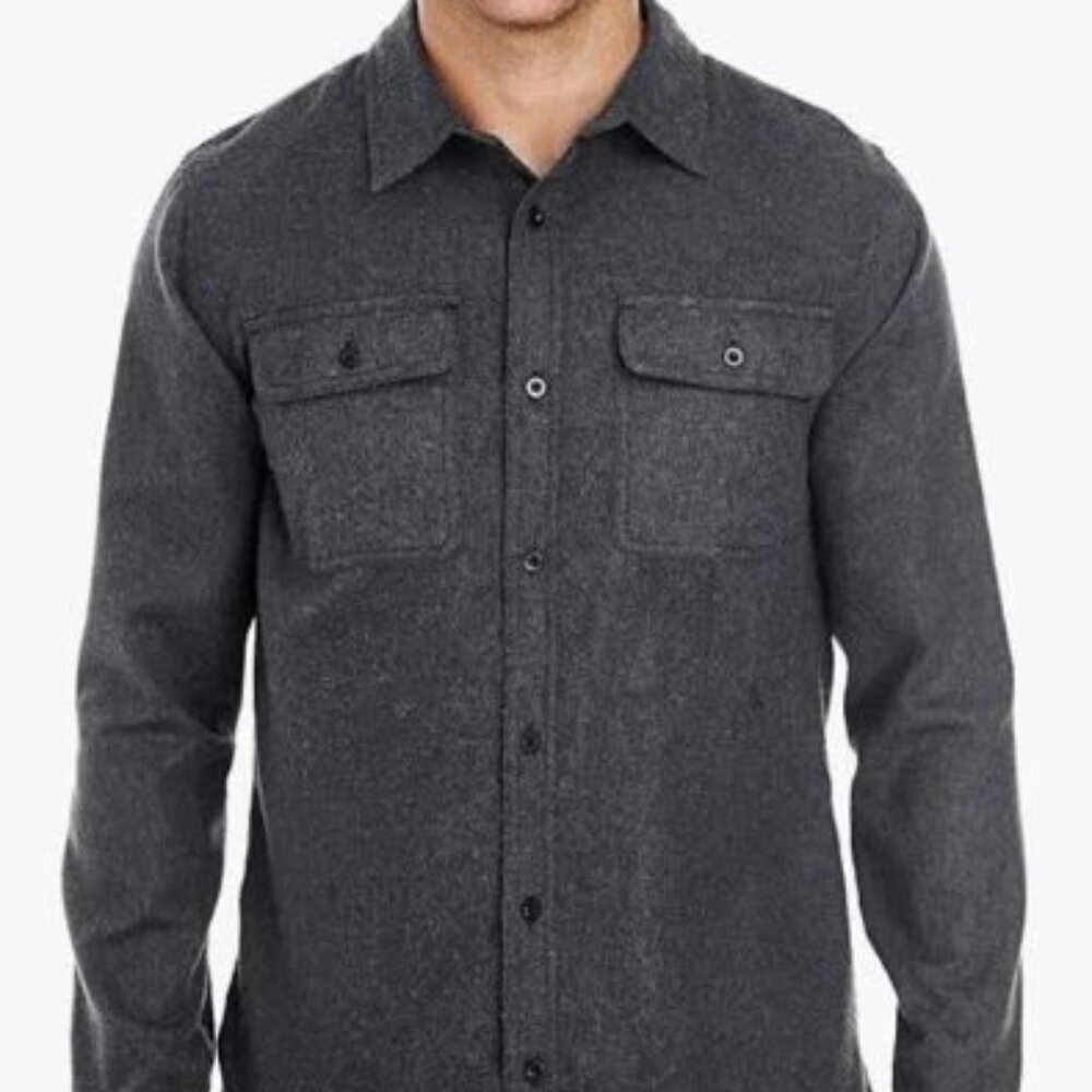 Grizzly Mt. Men's Grey Long Sleeve 100% COTTON Big &Tall Flannel Shirt Size XXL